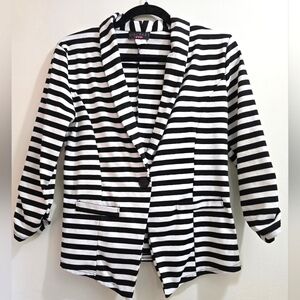 Vintage Black and White Striped Blazer Size M